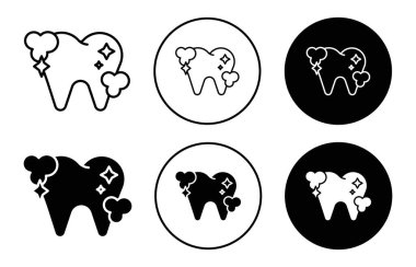 Web uygulaması için diş temizleme simgesi vektör logosu koleksiyonu
