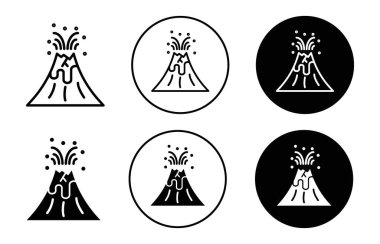 Web uygulaması için yanardağ püskürtme simgesi vektör logosu koleksiyonu