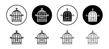 Web uygulaması ui için kuş kafesi simgesi vektör logosu koleksiyonu