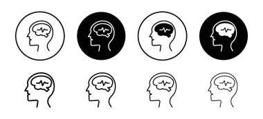 Epilepsi simgesi vektör logosu web uygulaması ui için koleksiyon