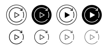 Playback icon vector logo set collection for web app ui clipart