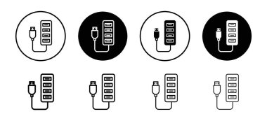 Web uygulaması için USB hub simge vektör logosu koleksiyonu