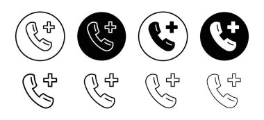 Ambülans çağrısı simge vektör logosu web uygulaması ui için koleksiyon