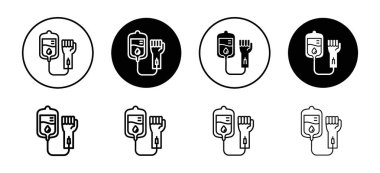 Web uygulaması için kan nakli simgesi vektör logosu koleksiyonu