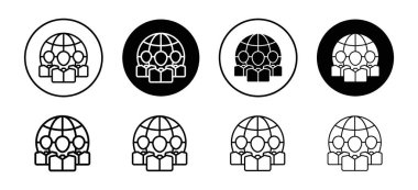 Web uygulaması için dünya çapında simge vektör logosu koleksiyonu