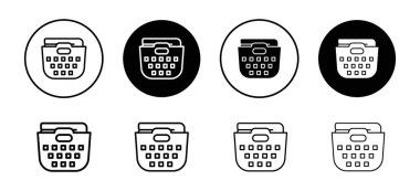 Web uygulaması için çamaşır sepeti simgesi vektör logosu koleksiyonu