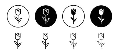 Lale simgesi vektör logosu web uygulaması ui için koleksiyon