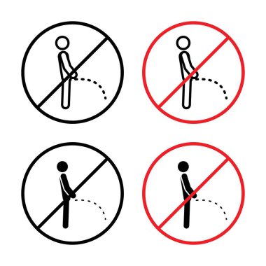 Ban piss sign vector logo set collection for web app ui