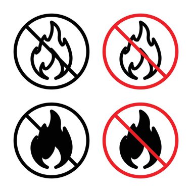 Web uygulaması için ateş işareti vektör logosu koleksiyonu yok