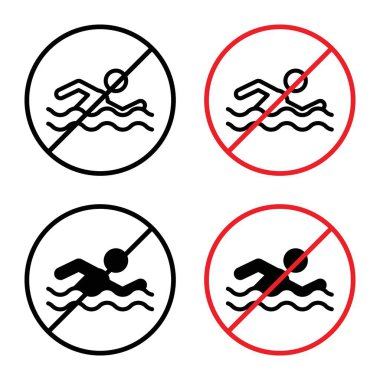 Web uygulaması için yüzme işareti vektör logosu koleksiyonu yok