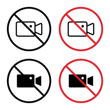 Web uygulaması ui için video kayıt işareti vektör logosu koleksiyonu yok