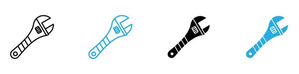 stock vector Adjustable wrench icon vector logo set collection for web app ui