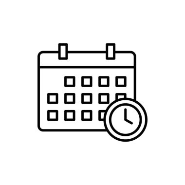 Takvim saat simgesi vektör logo kümesi koleksiyonu ya da paket grubu