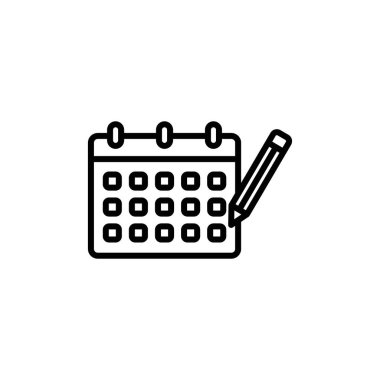 Takvim kalem ikonu vektör logo kümesi koleksiyonu ya da paket grubu