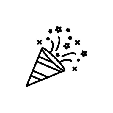 Konfeti simgesi vektör logosu koleksiyonu veya paket grubu