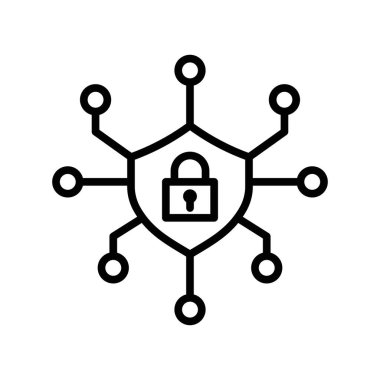 Siber güvenlik simgesi vektör logosu koleksiyonu ya da paket grubu