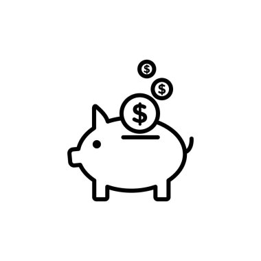 Piggy bank simge vektör logosu koleksiyonu veya paket grubu