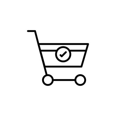 Alışveriş arabası kontrol simgesi vektör logo kümesi koleksiyonu ya da paket grubu