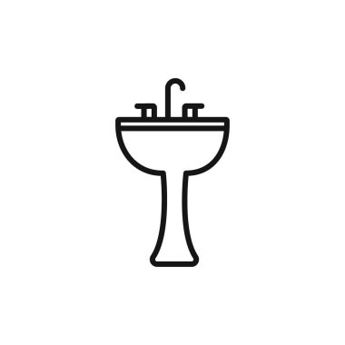 Banyo lavabosu simgesi vektör logosu web uygulaması için koleksiyon