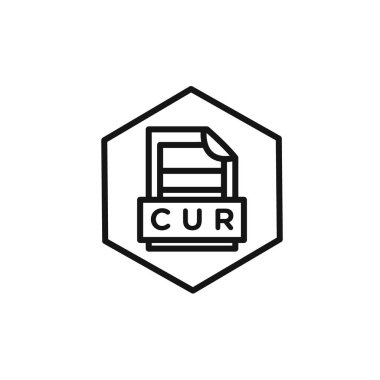 CUR Dosya Belgesi Simge vektör logosu web uygulaması ui için koleksiyon