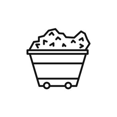 Maden Arabası simgesi vektör logosu web uygulaması ui için koleksiyon