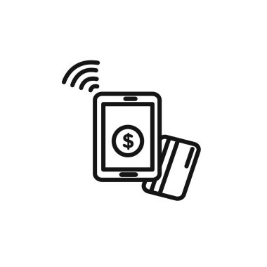 NFC kablosuz ödeme ikonu vektör logo seti web uygulaması ui için koleksiyonu