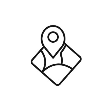 Web uygulaması için bir harita simgesi vektör logosu koleksiyonuna iliştir