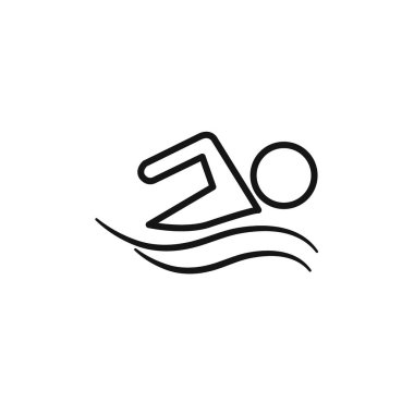 yüzme simgesi vektör logosu web uygulaması ui için koleksiyon