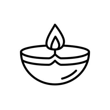 Diwali diya simge vektör logosu web uygulaması ui için koleksiyon