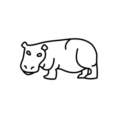 hipopotam ya da hipopotam ikon vektör logosu web uygulaması ui için koleksiyon