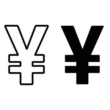 Ağ uygulaması için Japon Yen para birimi simgesi vektör logosu koleksiyonu