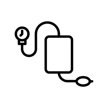 Kan Basıncının Ölçeği simgesi simgesi simgesi işaretini siyah ve beyaz olarak belirtin