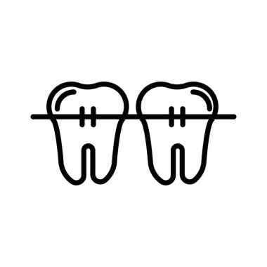 Simge simgesi logo işareti vektör ana hatlarını siyah ve beyaz renkle çizer