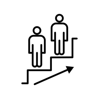 kariyer simgesi logo işareti vektör ana hatları siyah ve beyaz