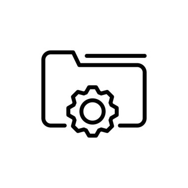 Veri yönetimi simgesi logo işareti vektör ana hatları siyah ve beyaz