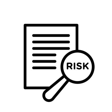 Risk simgesi logo işareti vektör ana hatları siyah ve beyaz