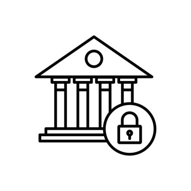 Devlet Güvenlik simgesi logosu işaret vektörü ana hatlarını siyah ve beyaz olarak belirle