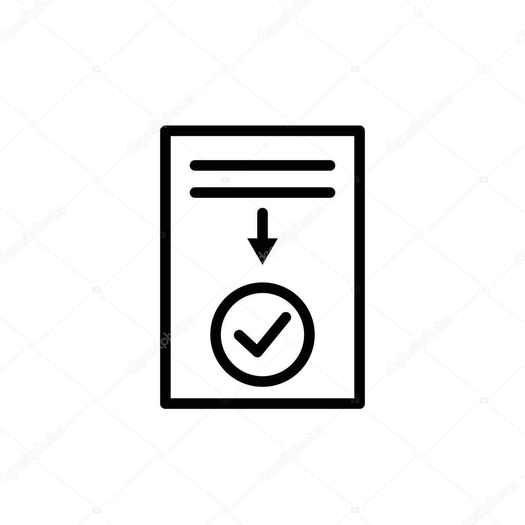 Procedure icon logo sign vector outline in black and white color
