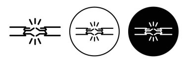 Kırık Tel Simgesi simgesi logo işareti vektör çizgisi siyah ve beyaz
