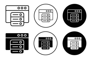 Simge logosu işaretleme vektör çizgisi siyah ve beyaz renkte önbelleniyor