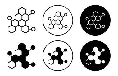 Hormonlar simge logosu işaret vektör ana hatlarını siyah ve beyaz renklerle çizer