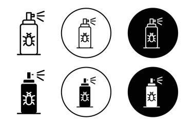 Böcek ilacı simgesi logosu imza vektör ana hatlarını siyah ve beyaz olarak belirler
