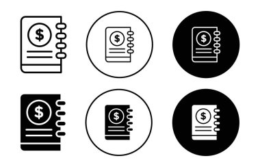 Defter Simgesi logo işareti vektör ana hatları siyah ve beyaz