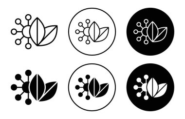 Bitki tabanlı protein simgesi işareti vektör ana hatları siyah ve beyaz