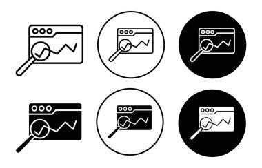 Web trafik simgesi logo işareti vektör ana hatları siyah ve beyaz