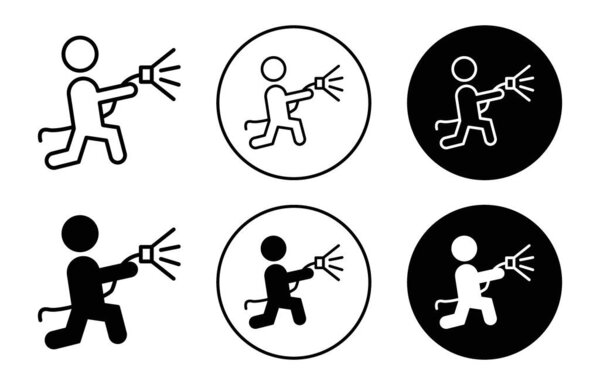 Знак пожарного иконка знак векторного контура в черно-белый цвет