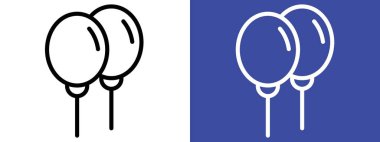 Balon simgesi logosu işareti vektör ana hatları siyah ve beyaz