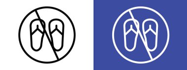 Sandaletler siyah ve beyaz renkte işaretli vektör anahatları imzalamaz