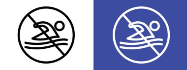 Siyah ve beyaz renkte yüzme işareti taşıyıcı çizgisi yok