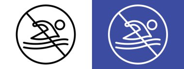 Siyah ve beyaz renkte yüzme işareti taşıyıcı çizgisi yok